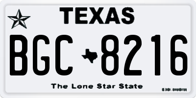 TX license plate BGC8216