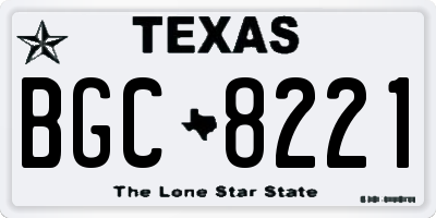 TX license plate BGC8221