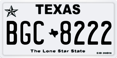 TX license plate BGC8222