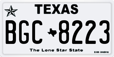 TX license plate BGC8223
