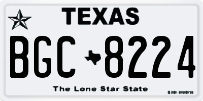 TX license plate BGC8224