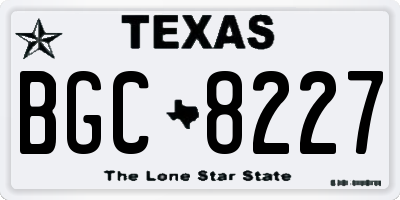 TX license plate BGC8227