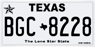 TX license plate BGC8228