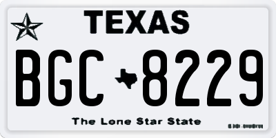 TX license plate BGC8229