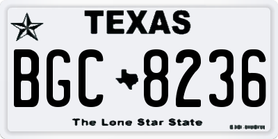 TX license plate BGC8236