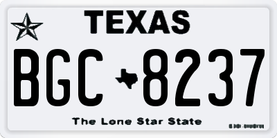 TX license plate BGC8237