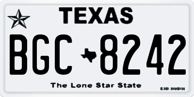 TX license plate BGC8242