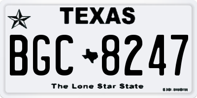 TX license plate BGC8247