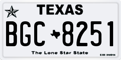 TX license plate BGC8251