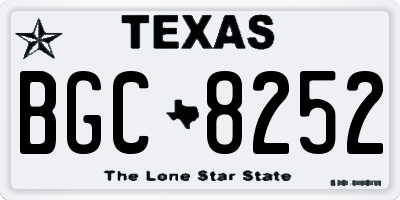 TX license plate BGC8252