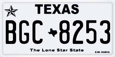 TX license plate BGC8253