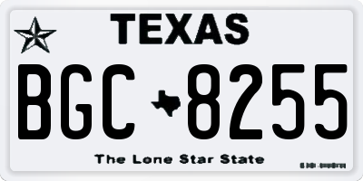 TX license plate BGC8255