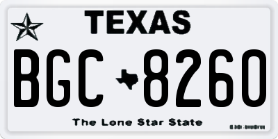 TX license plate BGC8260