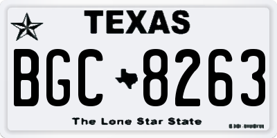TX license plate BGC8263