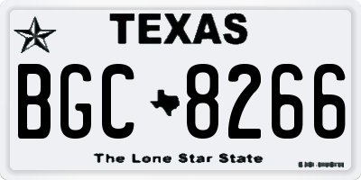 TX license plate BGC8266