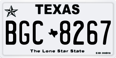 TX license plate BGC8267