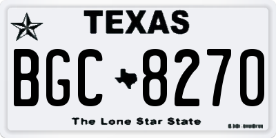 TX license plate BGC8270