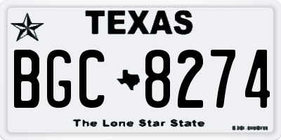 TX license plate BGC8274