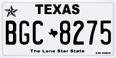 TX license plate BGC8275
