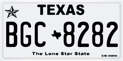 TX license plate BGC8282