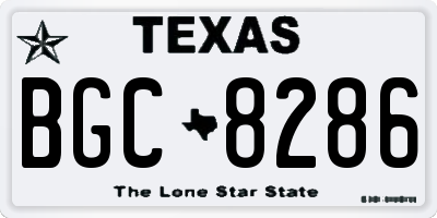 TX license plate BGC8286