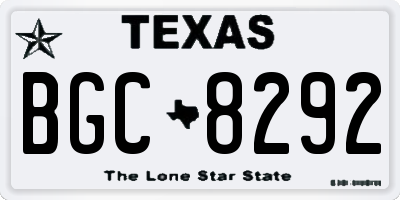 TX license plate BGC8292