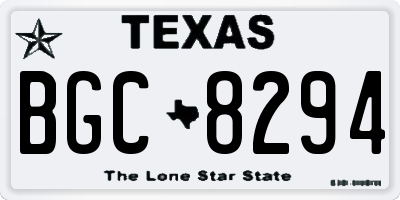 TX license plate BGC8294