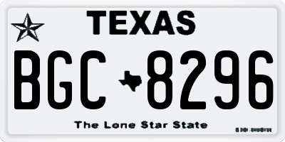 TX license plate BGC8296
