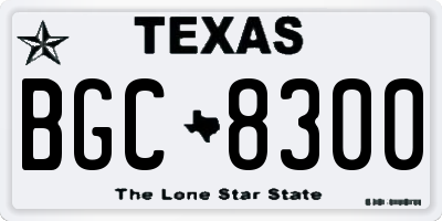 TX license plate BGC8300