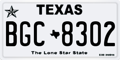TX license plate BGC8302