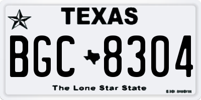 TX license plate BGC8304