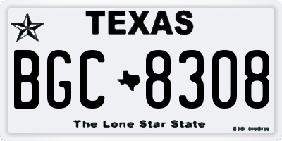 TX license plate BGC8308