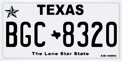 TX license plate BGC8320