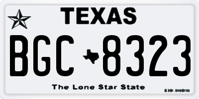 TX license plate BGC8323