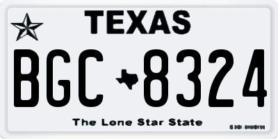 TX license plate BGC8324