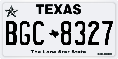 TX license plate BGC8327