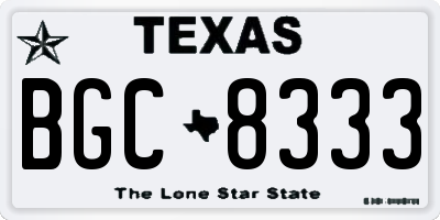 TX license plate BGC8333