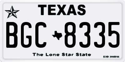 TX license plate BGC8335