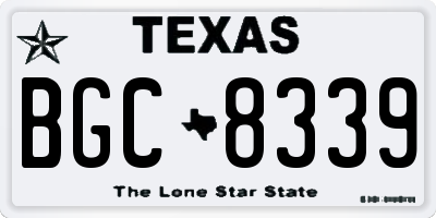 TX license plate BGC8339