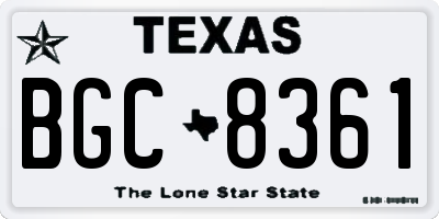 TX license plate BGC8361