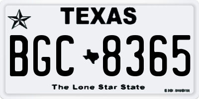 TX license plate BGC8365