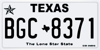 TX license plate BGC8371