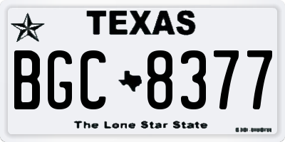 TX license plate BGC8377