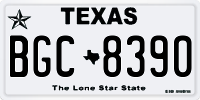 TX license plate BGC8390