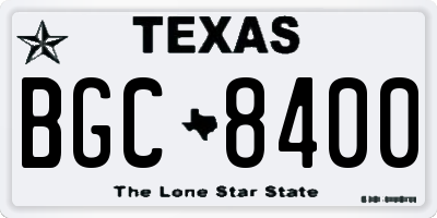 TX license plate BGC8400