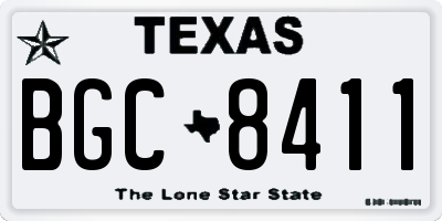 TX license plate BGC8411