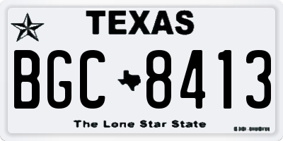 TX license plate BGC8413