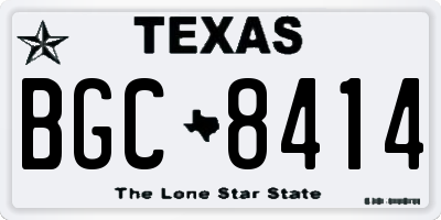 TX license plate BGC8414