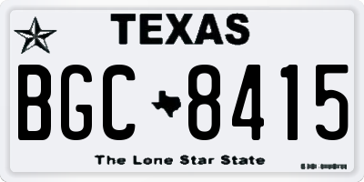 TX license plate BGC8415
