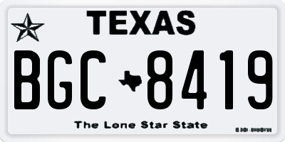 TX license plate BGC8419